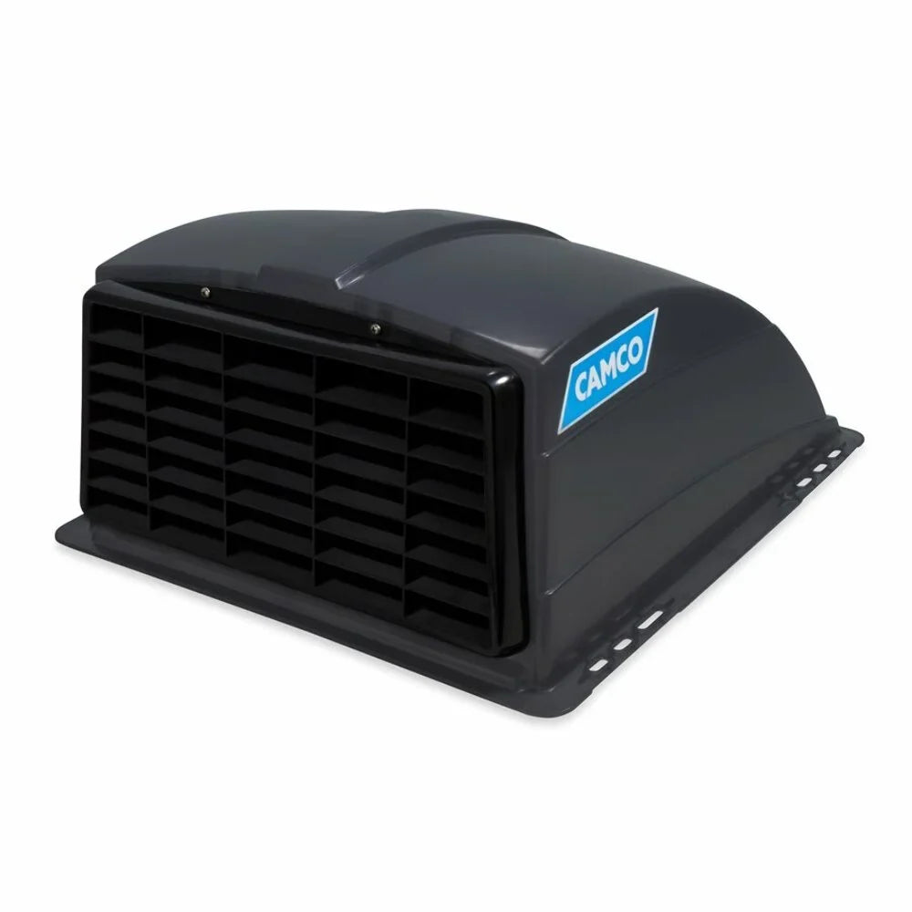 Camco Camper/RV Roof Vent Cover | Features High Flow Ventilation with an Aerodynamic Design, Heavy-Duty UV Stabilized Resin Construction, and Easy Installation | Smoke Grey (40453)