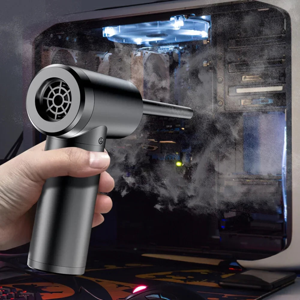 Multifunctional Cordless Electric Air Duster & Air Pump 2-in-1 Dust Blowing Device with LED Light Powerful 50000RPM 100W Rechargeable Dust Blower Air Pump for Inflatable Dust Remover Dust Cleaner