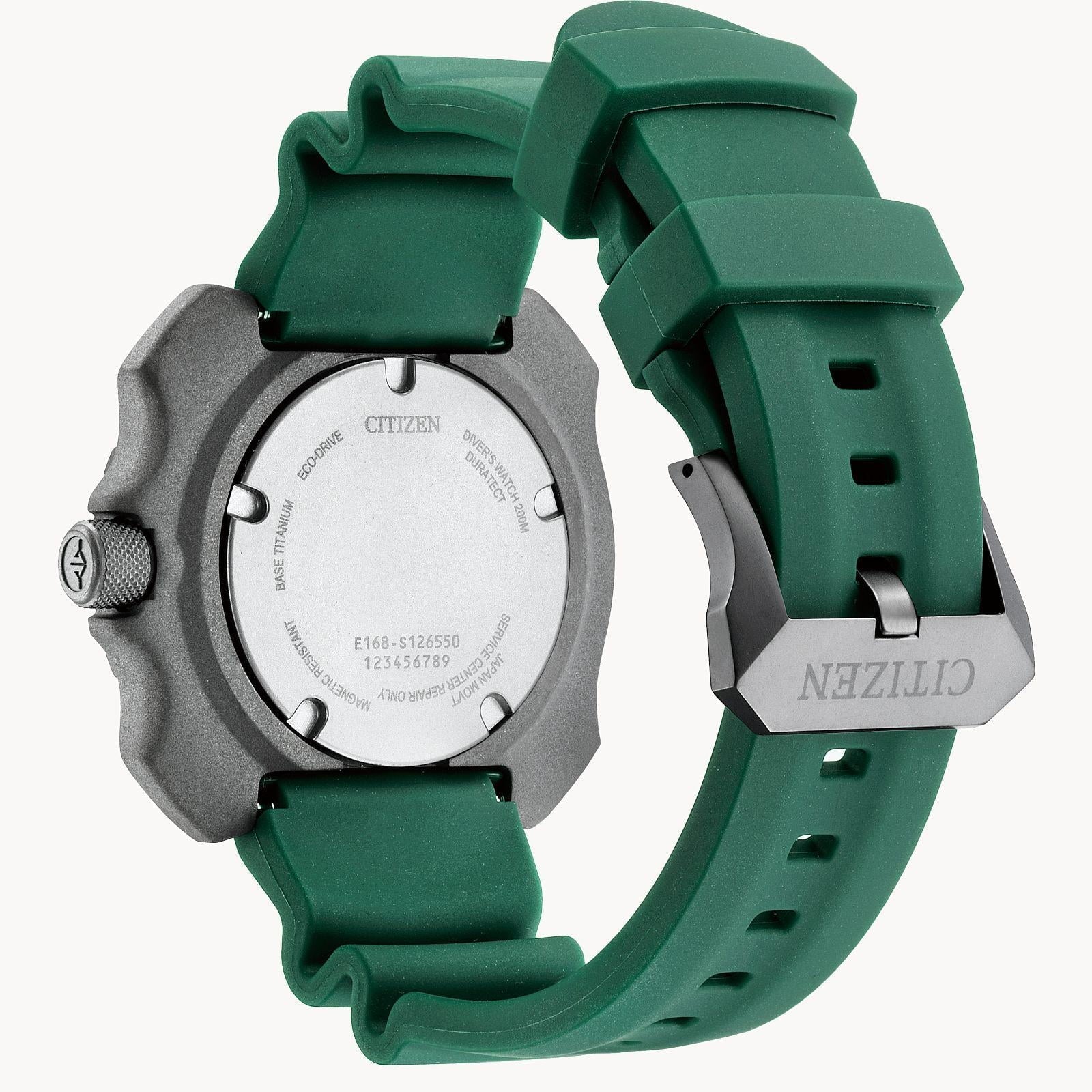 Citizen Men's Eco-Drive Promsater Dive with Super Titanium Case with Green Strap - BN0228-06W