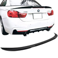 Ikon Motorsports Compatible with 14-20 BMW 4-Series F33 F83 Convertible M4 Trunk Spoiler Wing - ABS