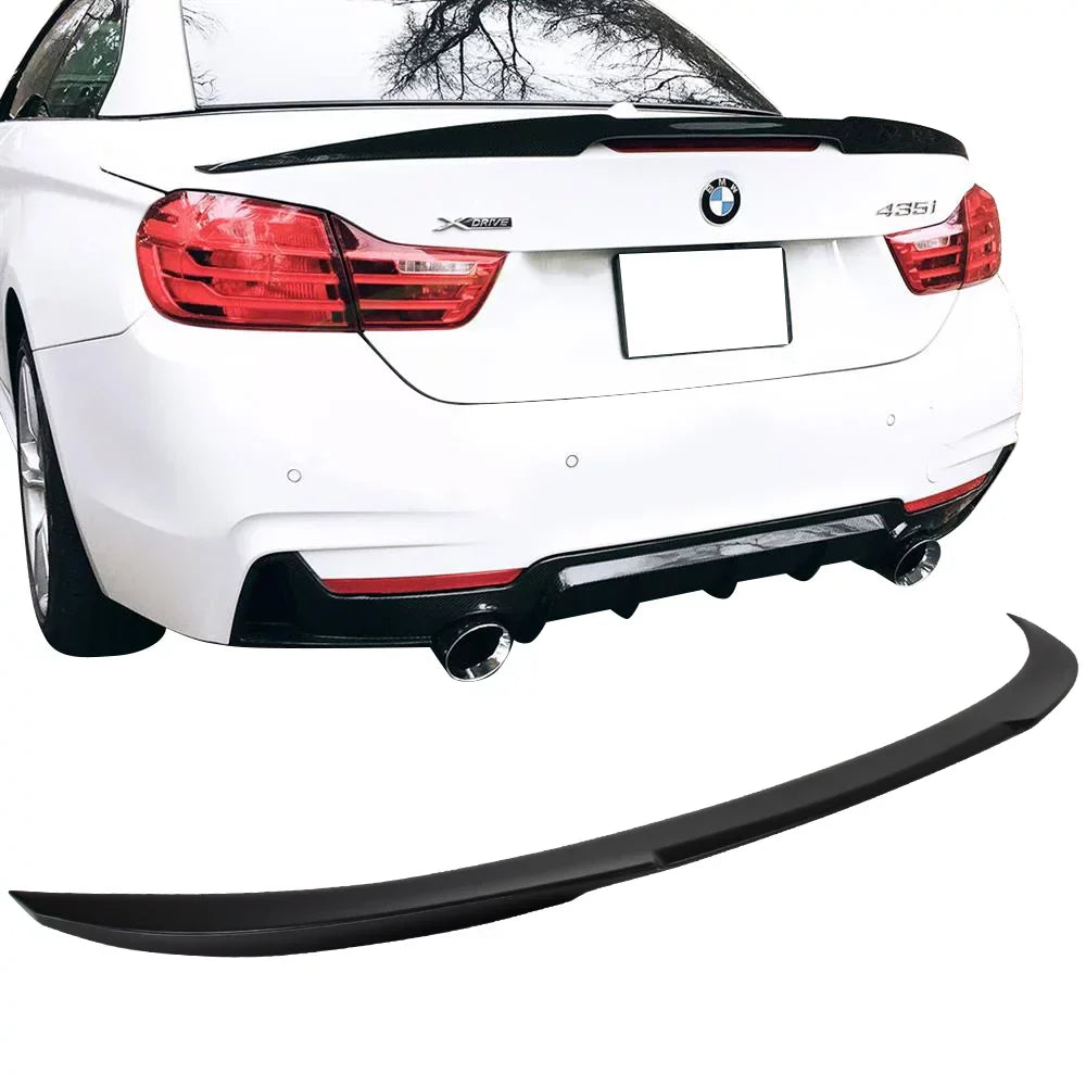 Ikon Motorsports Compatible with 14-20 BMW 4-Series F33 F83 Convertible M4 Trunk Spoiler Wing - ABS