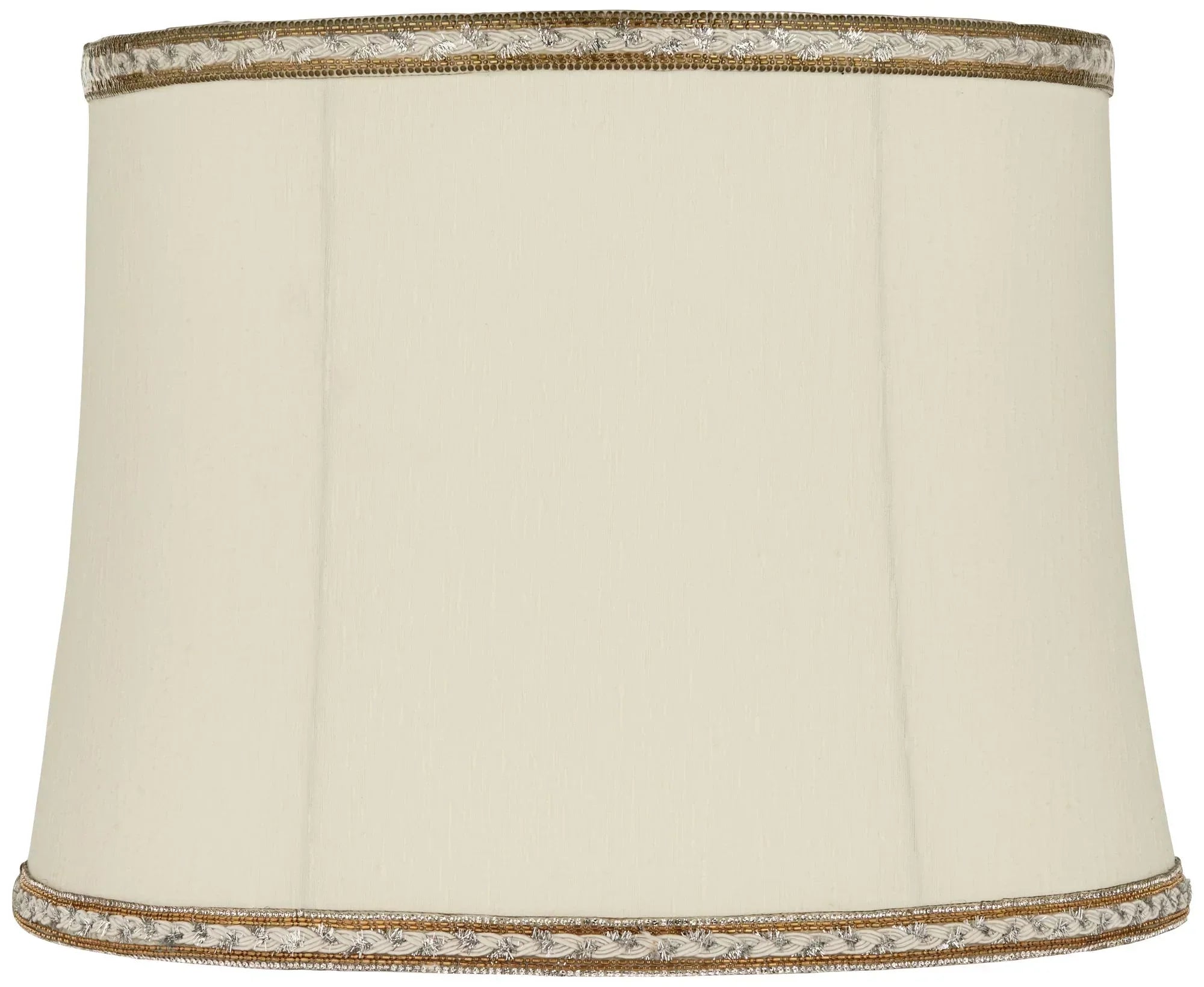 Springcrest Milano Drum Lamp Shades Cream Medium 14" Top x 16" Bottom x 12" High Washer Replacement Harp and Finial Fitting