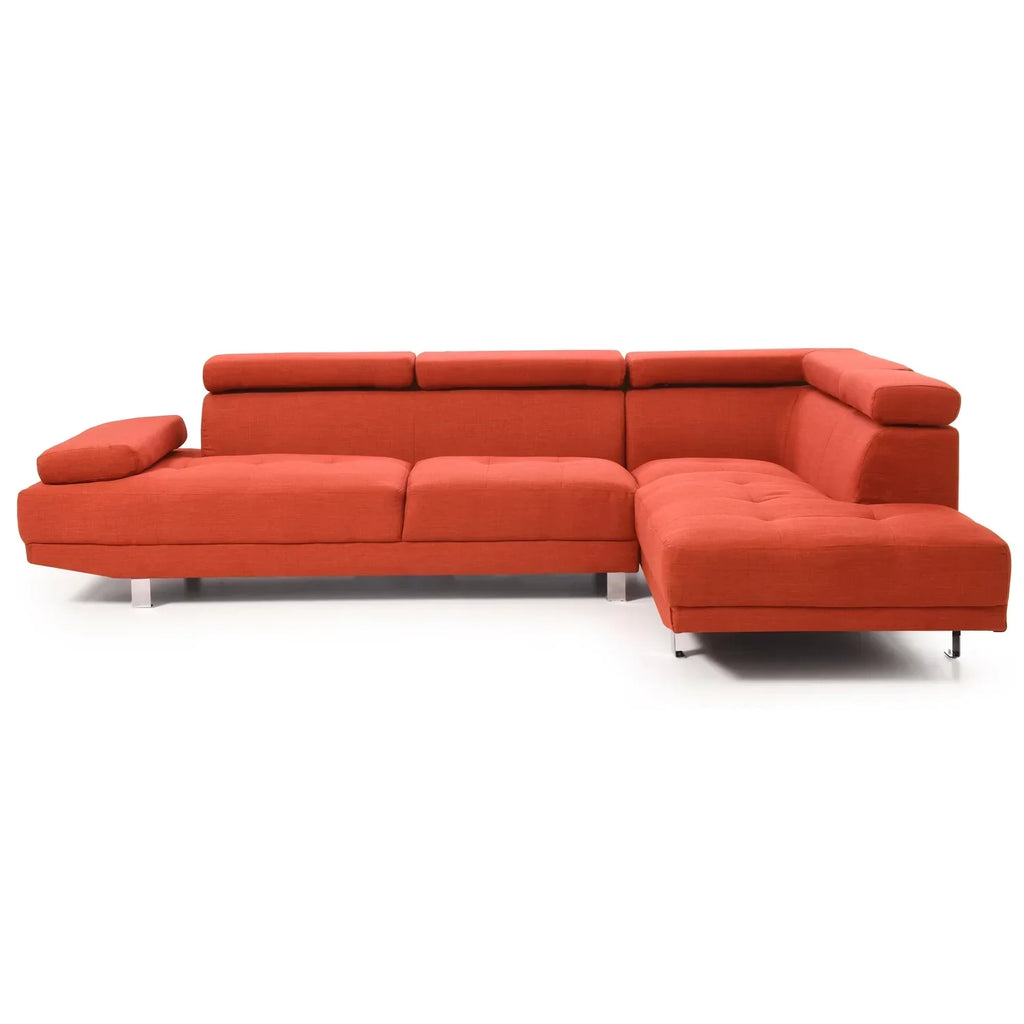 Homestock Contemporary Cool G444-SC Sectional ( 2 Boxes) , Orange