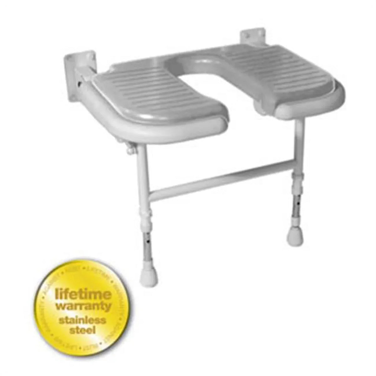 ARC Inc  4000 Series Shower Seat Wide vU-shaped Padded v Gray - 27.75 Inch W