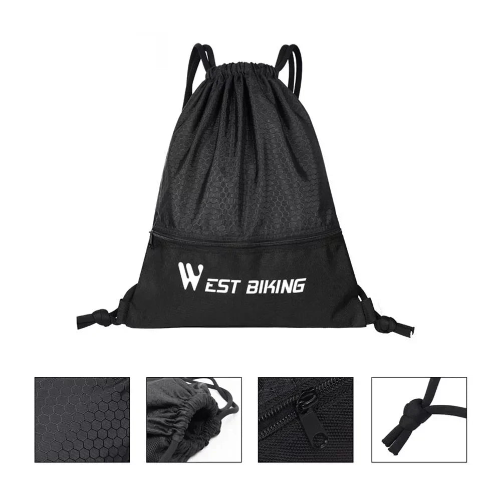 WEST BIKING Drawstring Bag Outdoor Sports Sackpack Backpack, Black