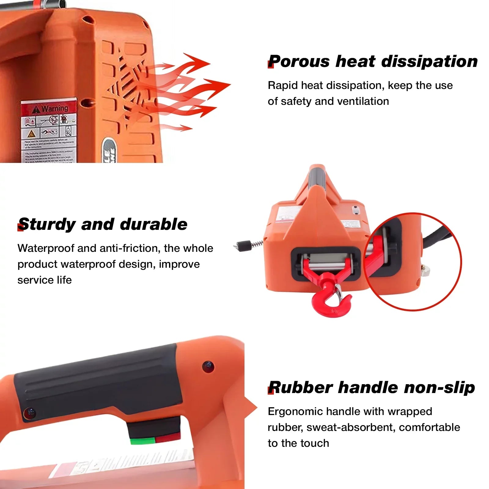 Electric Hoist Winch, 2 in 1 2200lbs Portable Electric Winch, 110V Power Winch Crane, 25ft Lifting Height, w/Wire and Wireless Remote Control, Overload Protection for Lifting Towing