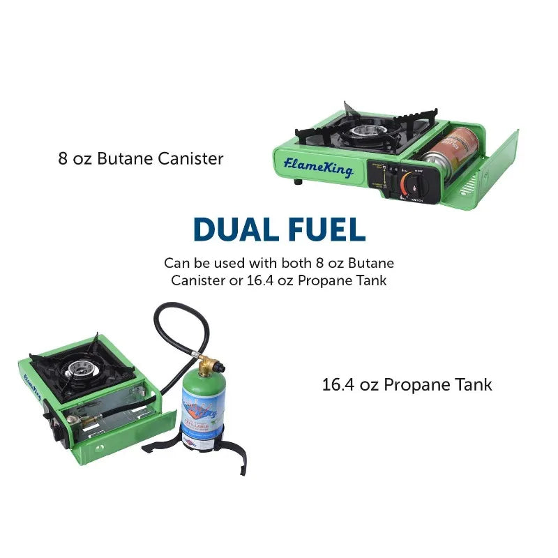 Portable Multi Fuel Butane or Propane Camping Stove Burner with Carry Case