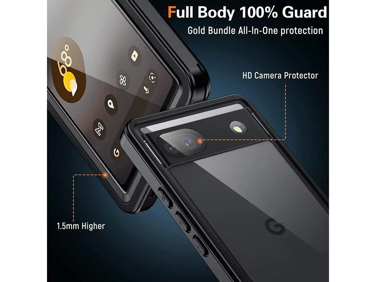 Google Pixel 6A Waterproof Case, IP68 Waterproof Shockproof Protective Case with Screen Protector Underwater Clear Back Cover for Google Pixel 6A 5G