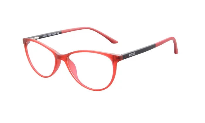 Blue Light Blocking Myopia Eyeglasses Small Face Frame Nearsighted - Farsighted - Red - Degree - 200