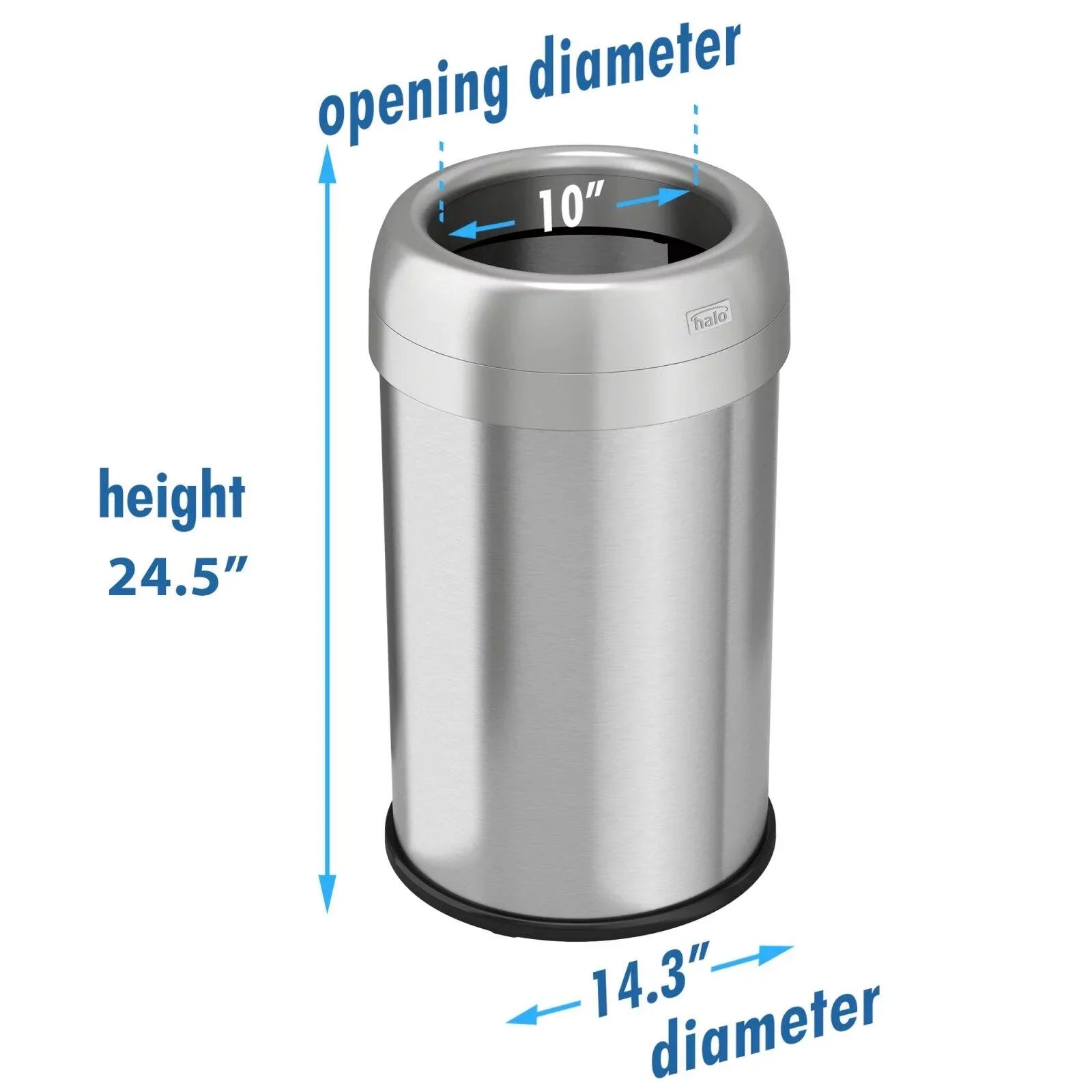 halo Dual Deodorizer Stainless Steel 13 Gallon Trash Can