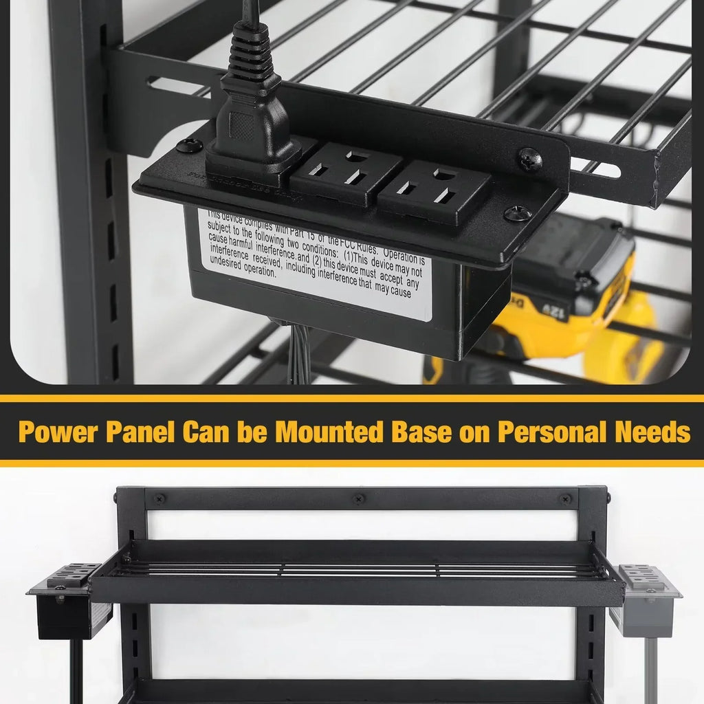 COFIT Power Tool Organizer, Power Drill Tool Holder with Charging Station, Wall Mount Tool Storage Organizer, 3 Layers Adjustable Height Iron Tool Rack for Garage Organization and Workshop