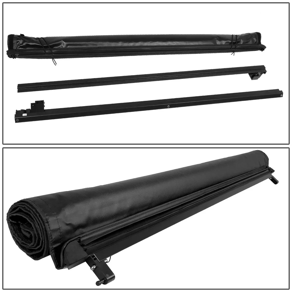 DNA Motoring TTC-RU-045 For 2005 to 2021 Nissan Frontier 5 Ft Short Bed Fleetside Vinyl Roll -Up Soft Tonneau Cover