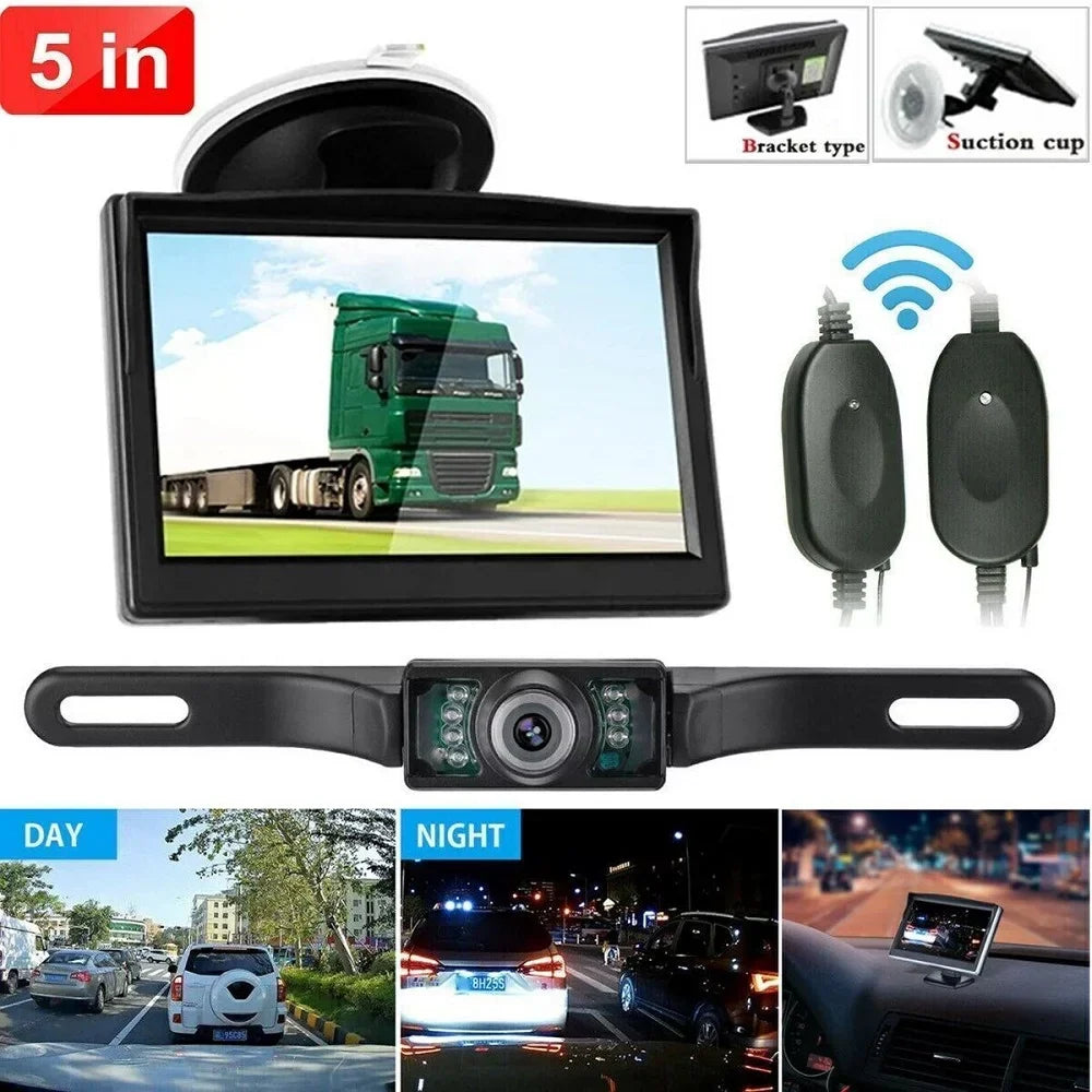 1 Piece Wireless Car Parking System Rear View HD  Night Vision Backup Camera with 5" Monitor