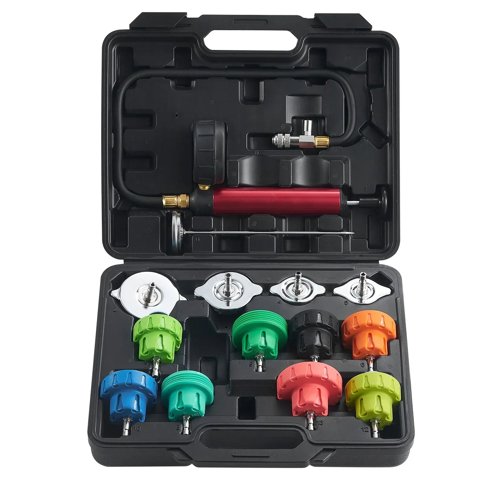 BENTISM 14 Pcs Radiator Pressure Tester Coolant Vacuum Purge Refill With Adapters