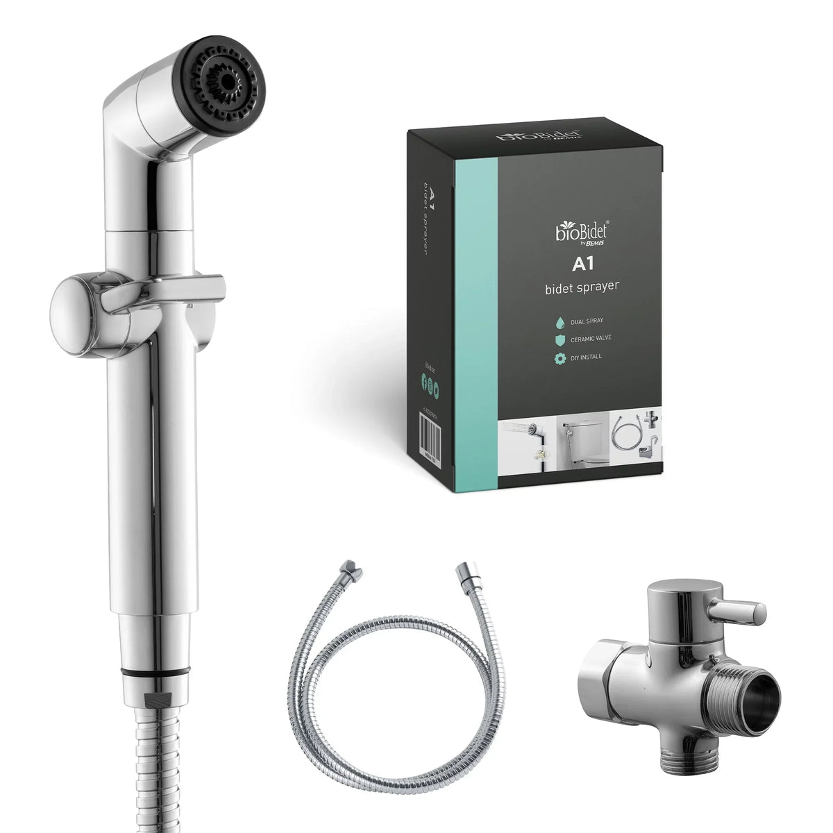 Biobidet A1 Dual Spray Handheld Bidet - Chrome