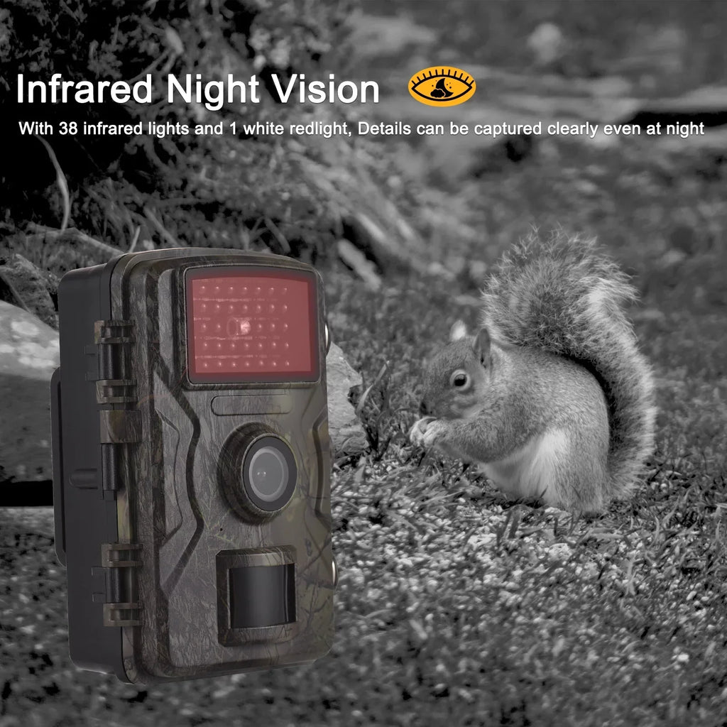 1080P Trail 16MP Wildlife Tracking with 2.0 Inch TFT Color Screen 0.8s Trigger Time Supports Infrared Night Vision Motion Activated IP66 Waterproof