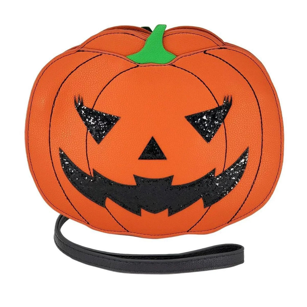 Jack O' Lantern Crossbody Bag with Glitter