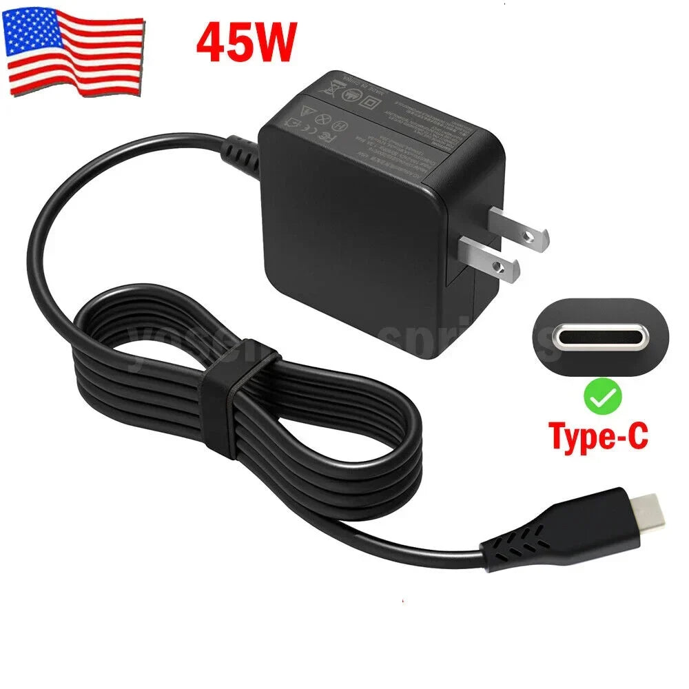 45W Wall Adapter  USB Type C AC Adapter Laptop Charger For Dell, HP, ASUS