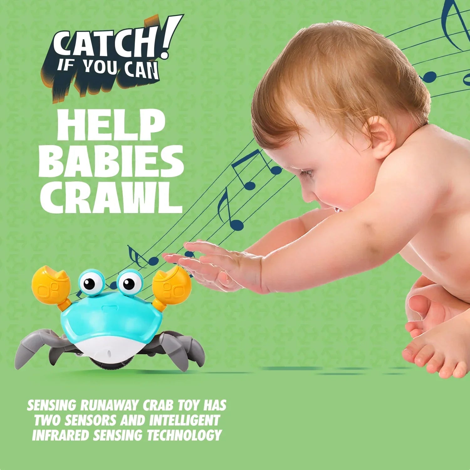 Acantha Baby Crawling Toys Crab For 3 4 5 6 7 8 9 10 11 12 Babies And 36 Months Old Toddlers Learning Crawl And Music Development Interactive Birthday Gift