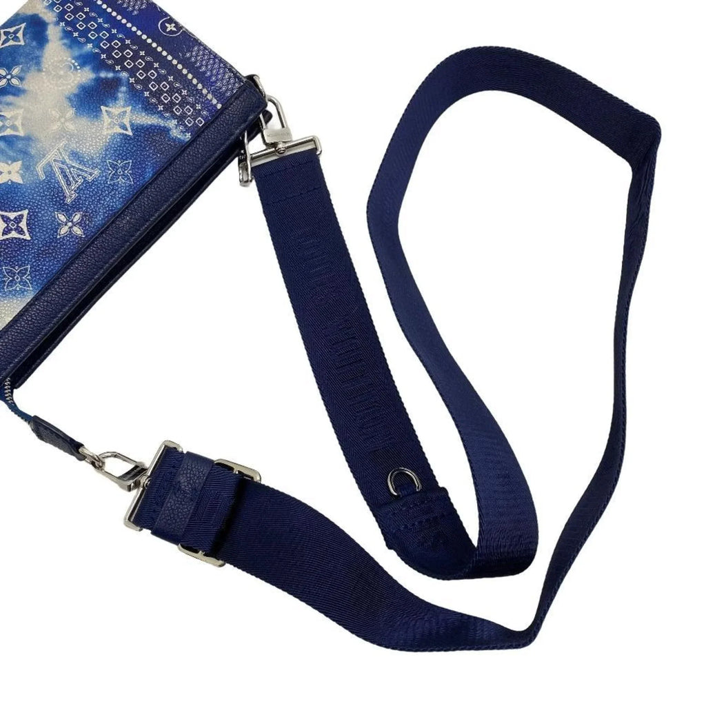 Pre-Owned LOUIS VUITTON M81431 Gaston Wearable Wallet Monogram Bandana Shoulder Bag Blue Men's (Fair)