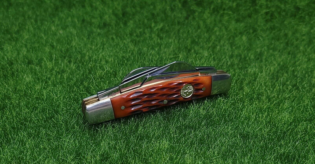 BOKER TRADITIONAL SERIES KNIFE SET 2.12" CARBON STEEL DROP POINT BONE