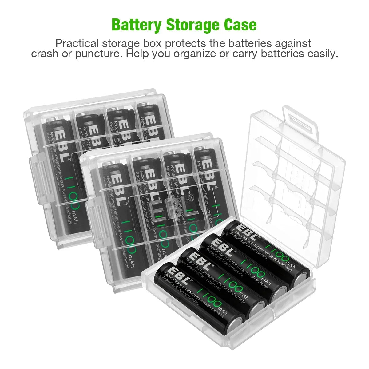 EBL 160-PCS AA NiCd 1100mAh 1.2V Ni-Cd Rechargeable Batteries Solar Lights