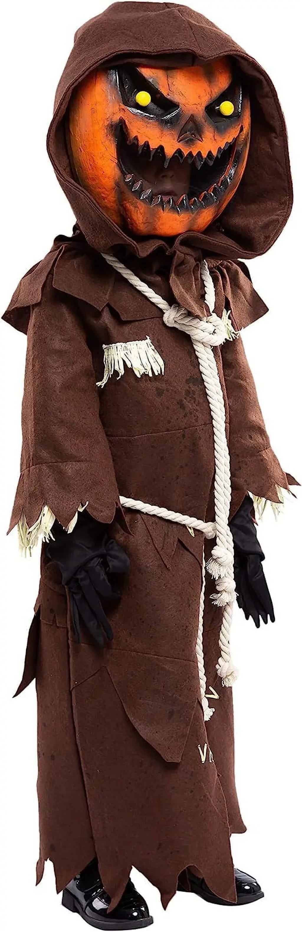 Spooktacular Creations Scary Scarecrow Pumpkin Bobble Head Costume Pumpkin Halloween Mask for Child Juniors Role-Playing (M)