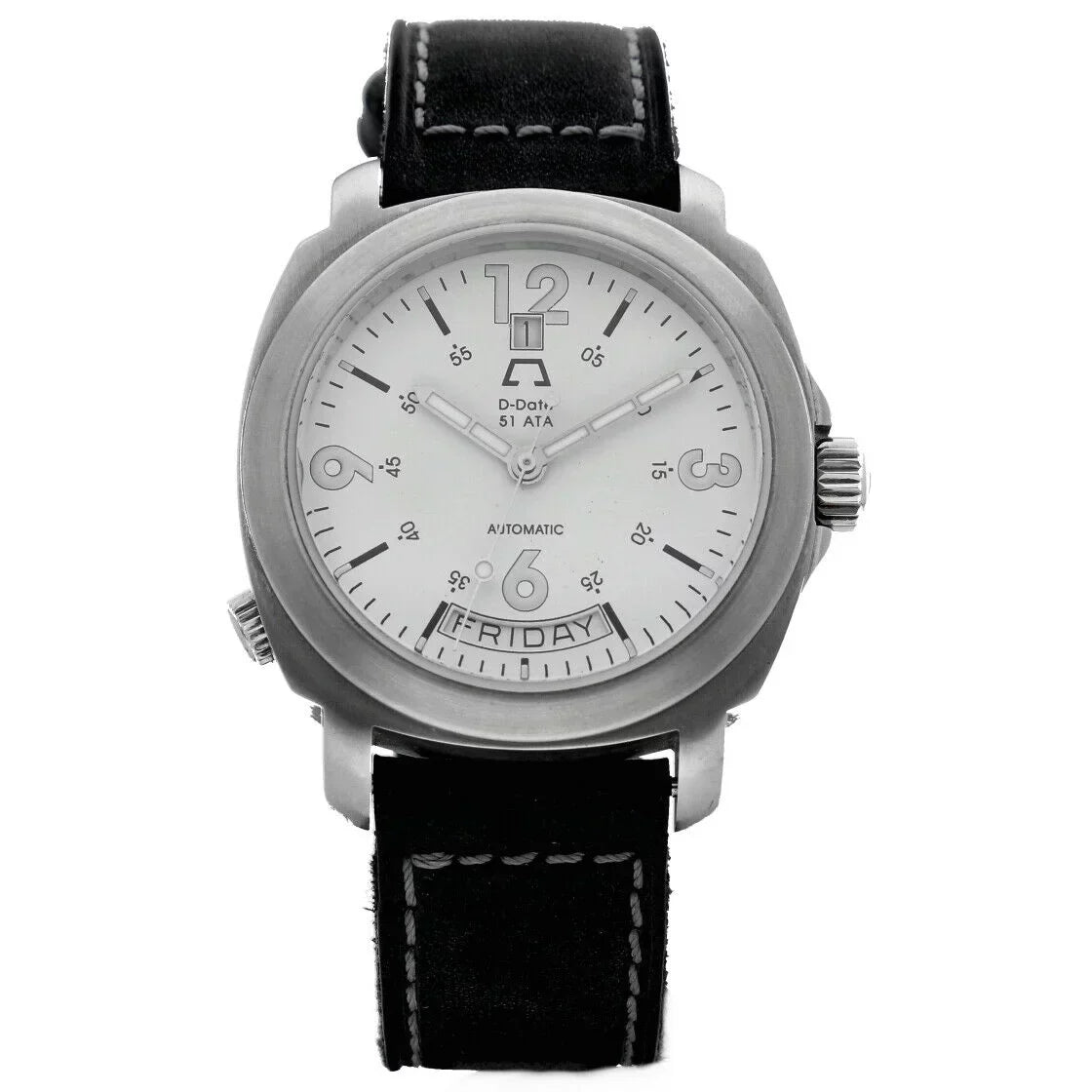 Anonimo D-Date 51ETA 2006 Day Date Ivory Dial Leather 43mm Automatic Men's Watch