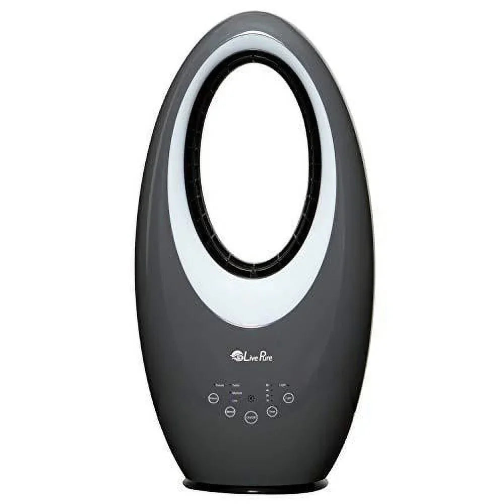 Livepure Bladeless Auto-Duster Fan, Oscillating Fan with Filter, Cooling Air Circulator- Graphite