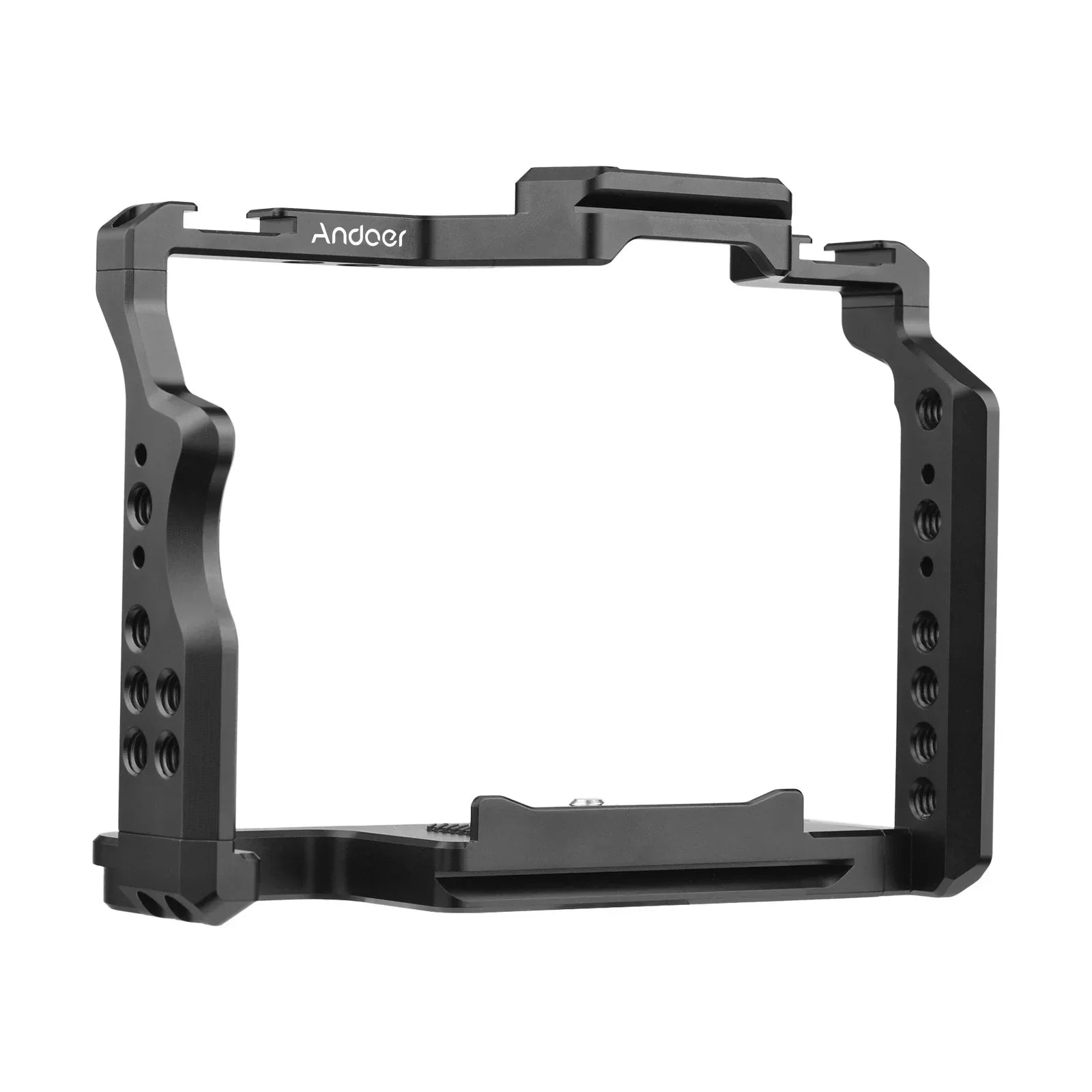 Camera Cage Aluminum Alloy Video Cage with Dual Cold Shoe Mounts Numerous 1/4 Inch Threads Replacement for Sony A7IV/ A7III/ A7II/ A7R III/ A7R II/ A7S II
