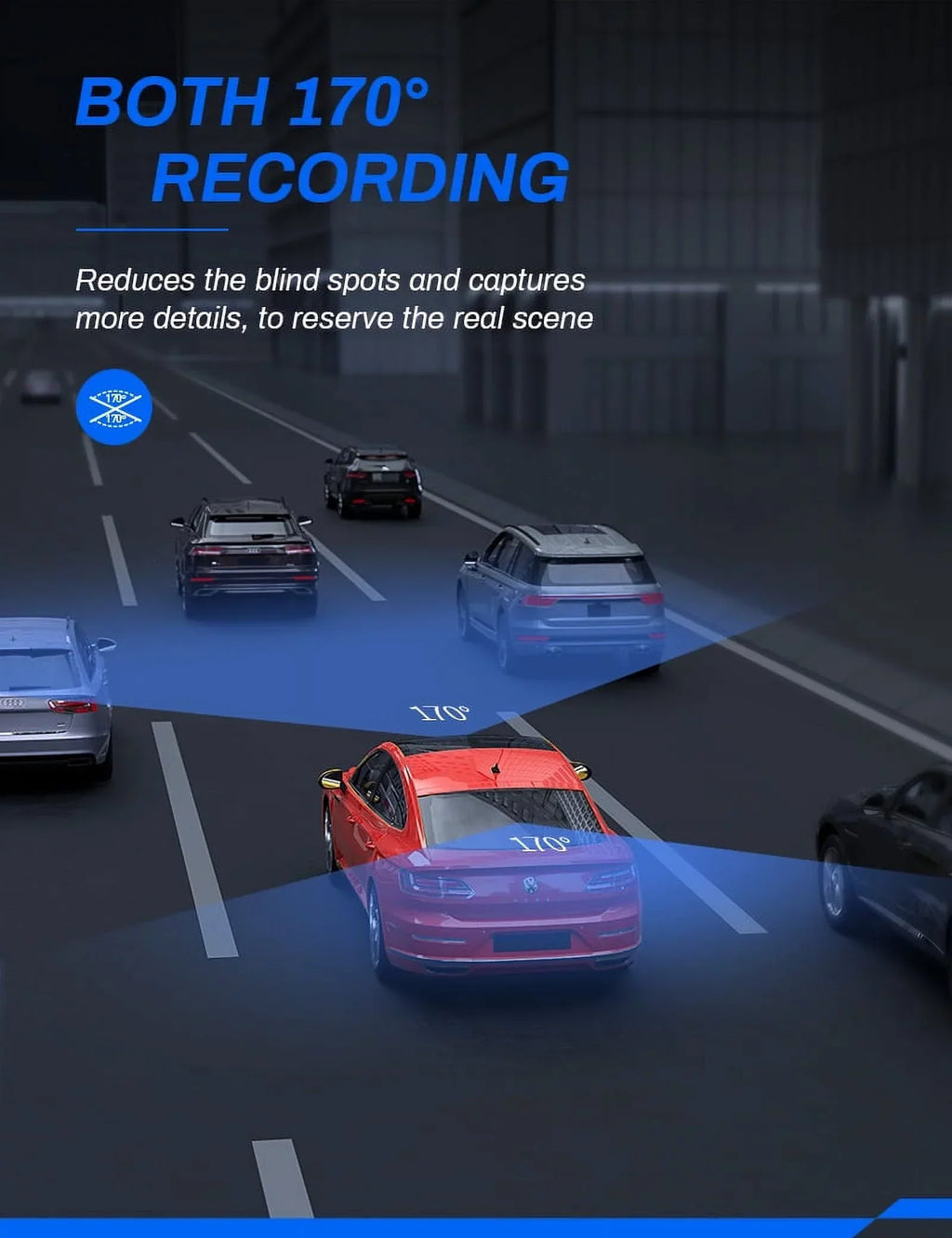 Crosstour Dash Cam, Front and Rear Crosstour 2.5K Dual Car Cam GPS Dash Camera for Cars 3 inch IPS Screen Magnetic Dashboard Recorder 170° Backup Camera