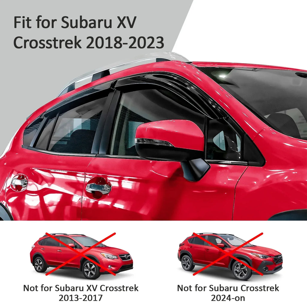 Voron Glass Tape-on Extra Durable Rain Guards for Subaru XV Crosstrek 2018-2024, Window Deflectors, Vent Window Visors, 6 Pieces - 100489