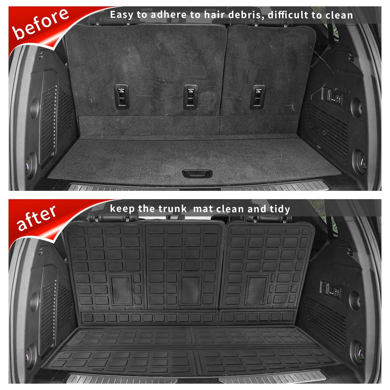 Fit 2021-2023 Chevrolet Tahoe GMC Yukon Rear Trunk Mat Cargo Liner Back Seat Cover Protector Chevy Tahoe Accessories