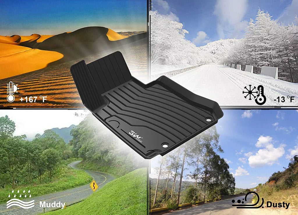 3W Cargo Liner Compatible for Toyota Sienna 7 seats 2021 2022 2023 TPE All Weather Custom Fit Trunk Mat for 2021 2022 Toyota Sienna ( Not for Spare Tire Model ), Black