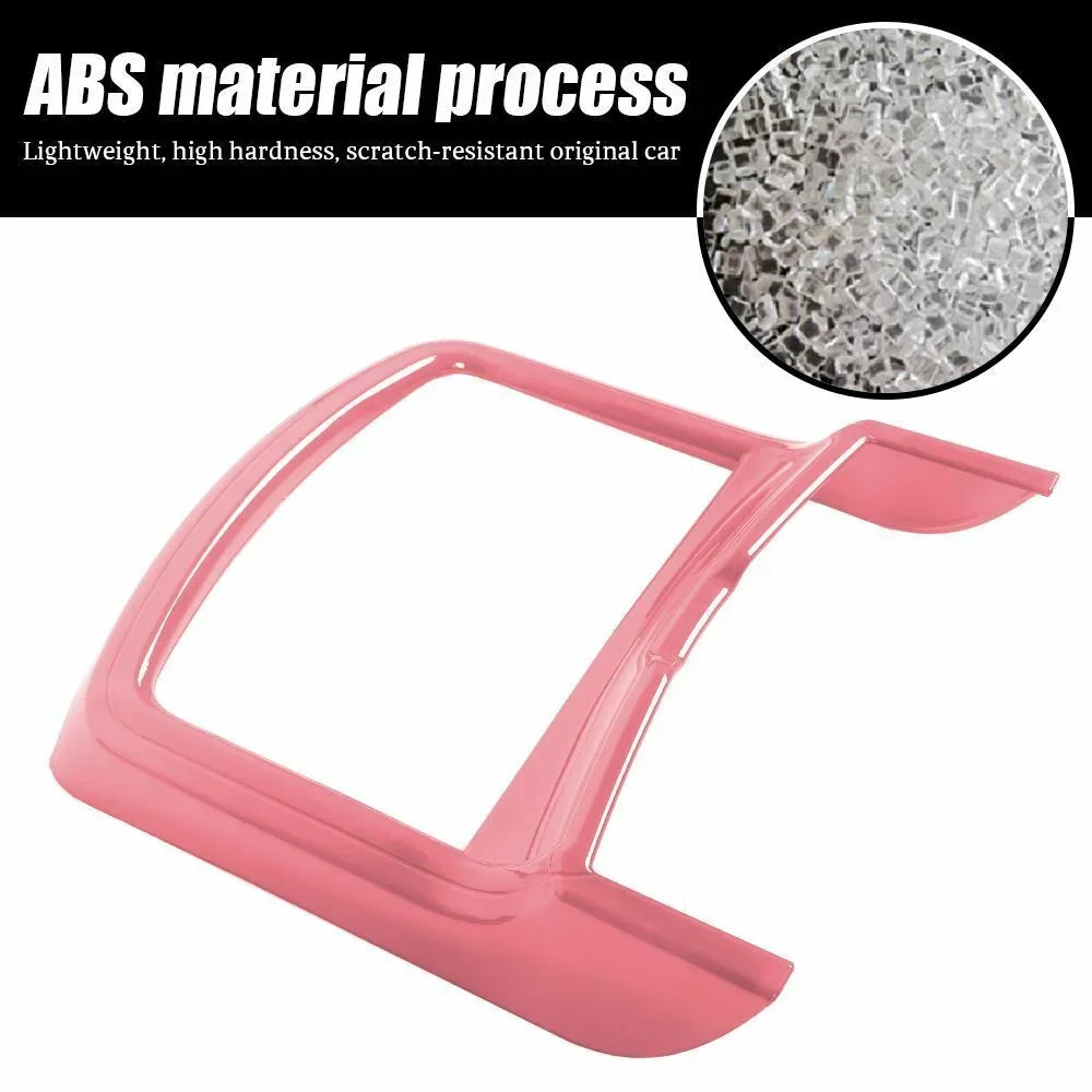 Teledu Inner Central Console Cup Holder Panel Trim Cover + Pink