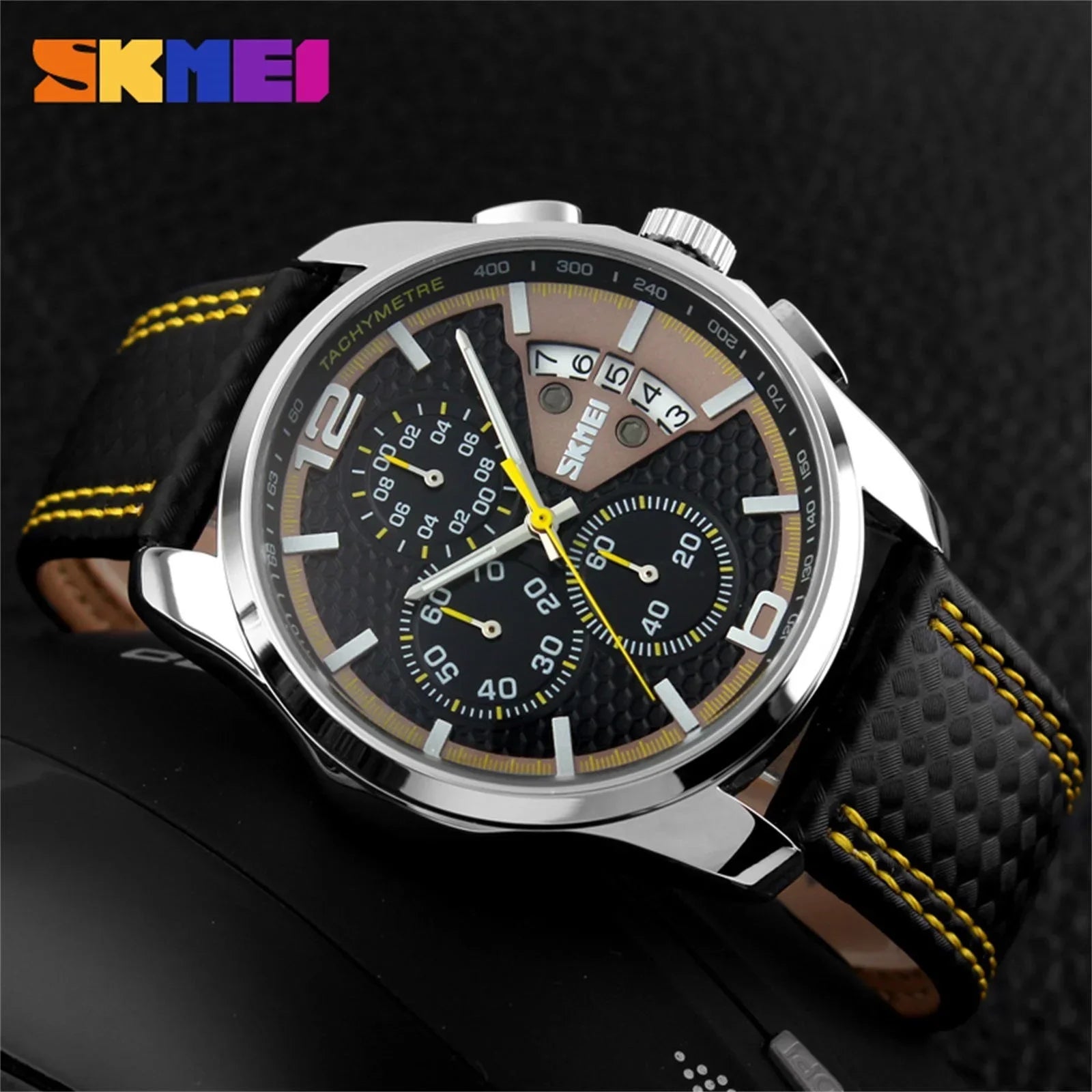 HLXD Men Watches Sports Large Big Face Luxury Waterproof Fashion Dress Casual Analog Quartz Chronograph Wrist Watch