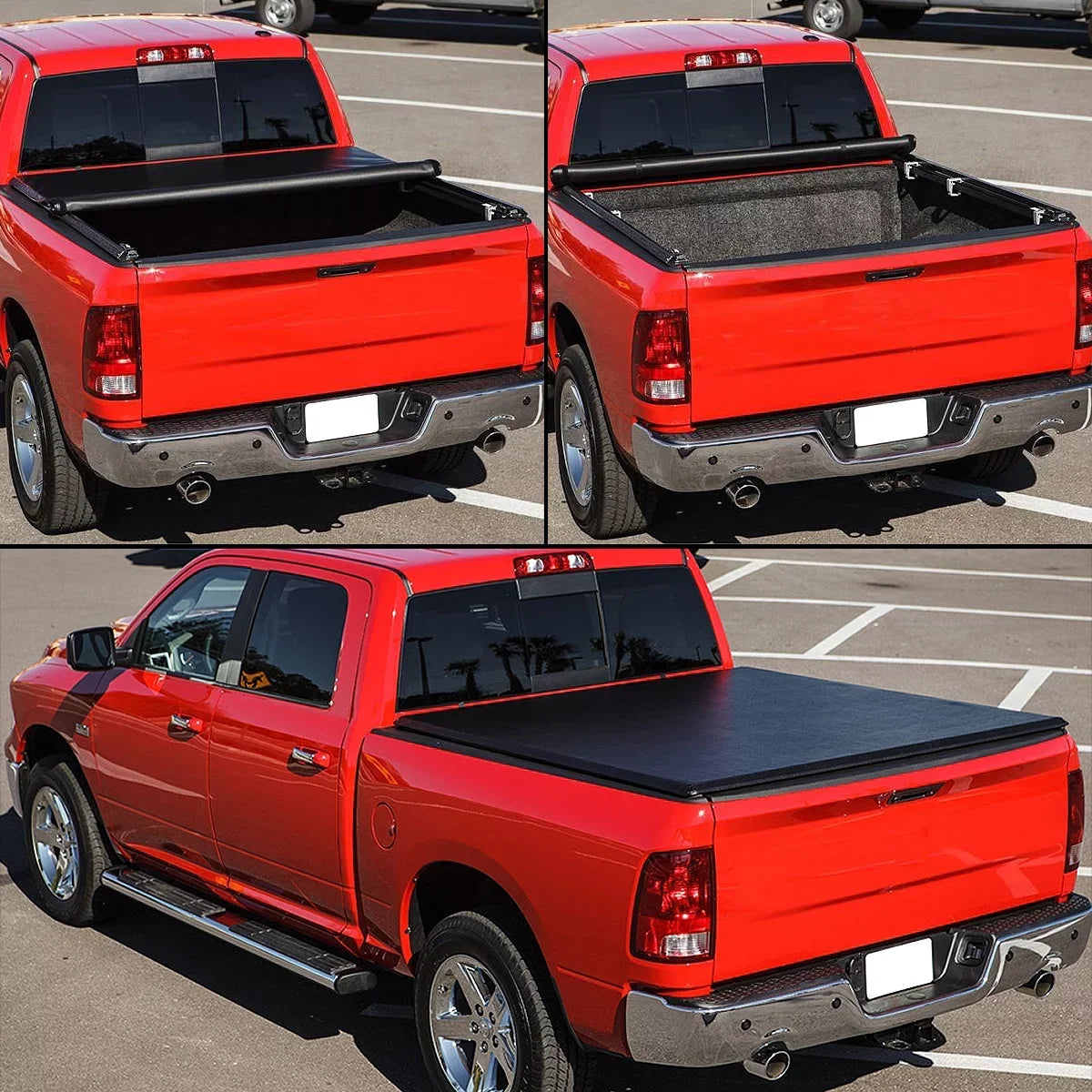 DNA Motoring TTC-RU-045 For 2005 to 2021 Nissan Frontier 5 Ft Short Bed Fleetside Vinyl Roll -Up Soft Tonneau Cover