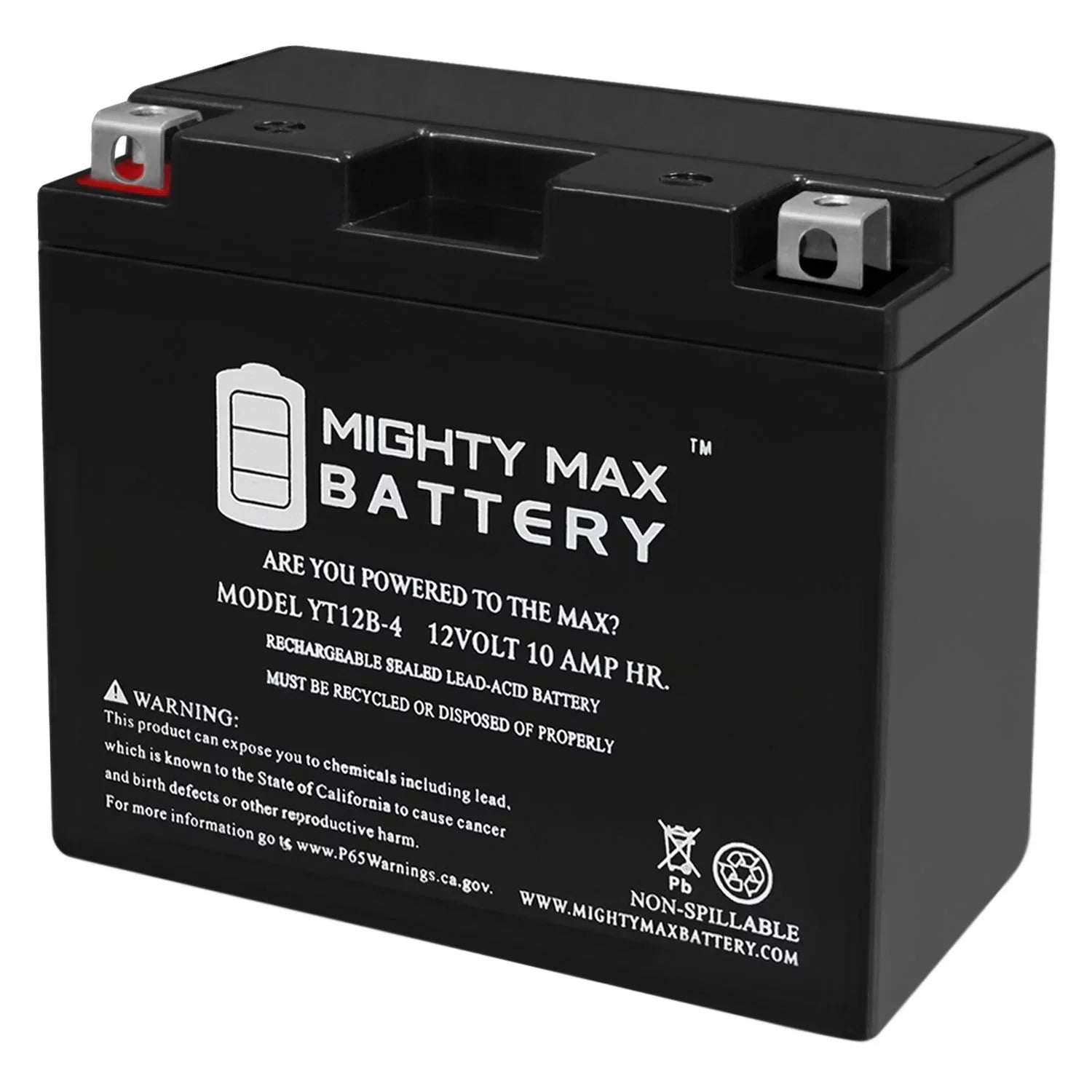 YT12B-4 12V 10Ah SLA Battery Replacement for Power-Sonic PT12B-4