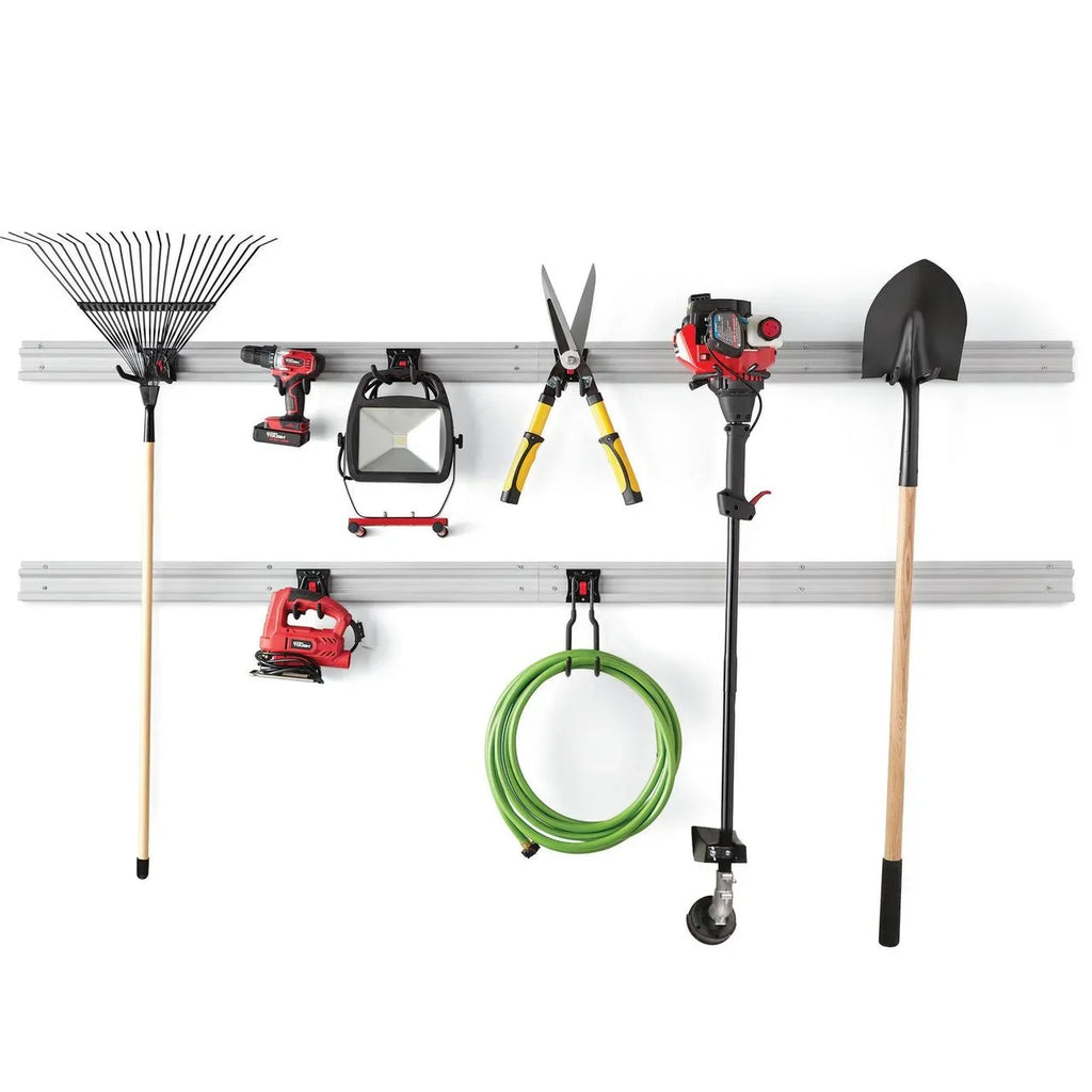 Hyper Tough 12-Piece Quick-Release Snap Rail Kit Garage Organizer System