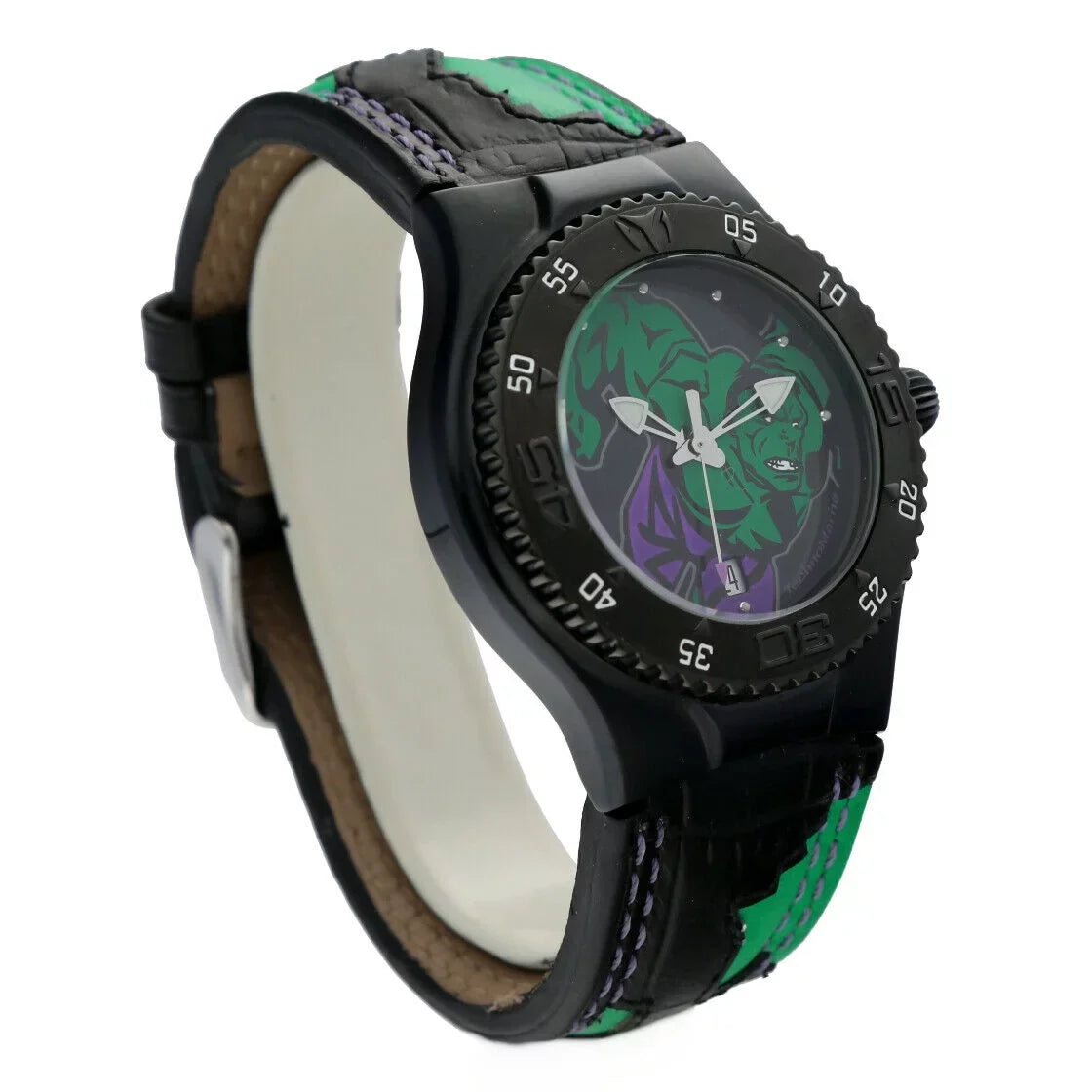 Technomarine Marvel Hulk MV3H08 PVD Plated Steel Leather Quartz Men's Watch