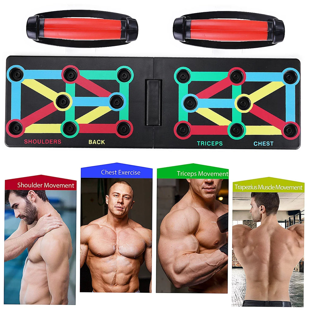 TOMSHOO Foldable Push-Board, Portable and Space-Saving Exercise Equipment, Strengthen Arms, Chest, and Shoulders, Suitable for All Fitness Levels