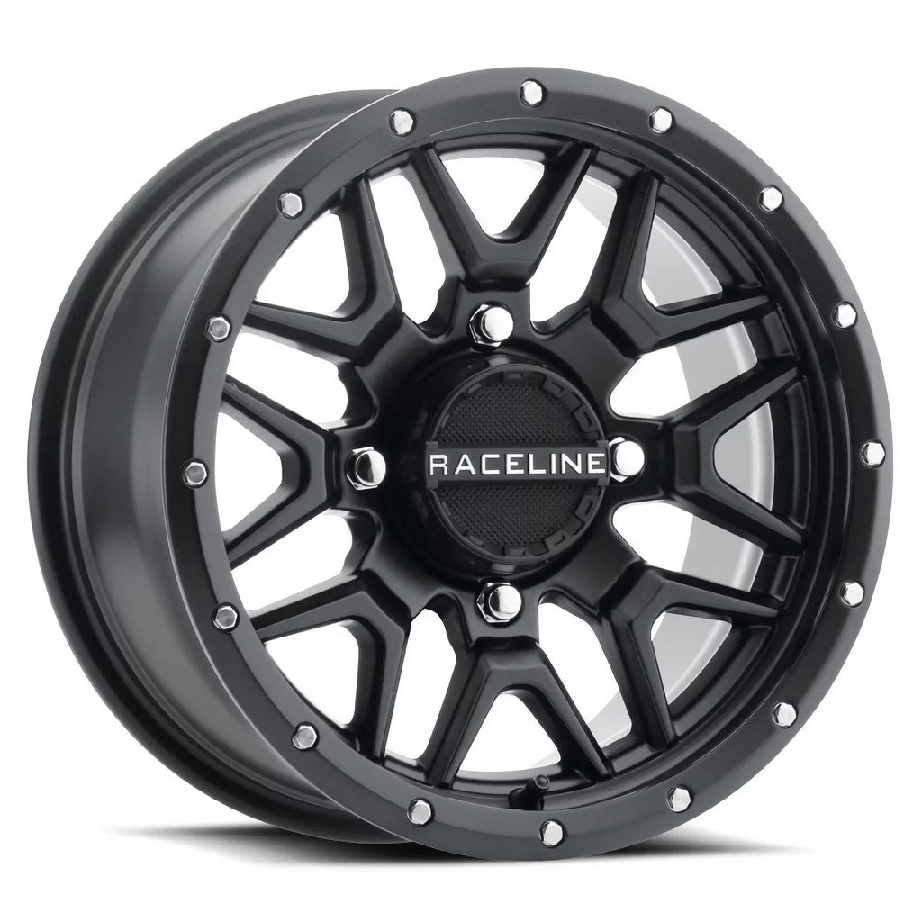 Raceline Krank 14" Black Wheels 27" Reptile Tires Kawasaki Mule Pro FXT