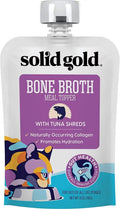 Solid Gold Bone Broth Meal Toppers for Cats - Nutrient Rich Wet Cat Food Meal Toppers with Tuna Shreds to Promote Hydration - Easy to Serve Grain Free Cat Food Gravy 12 Pack