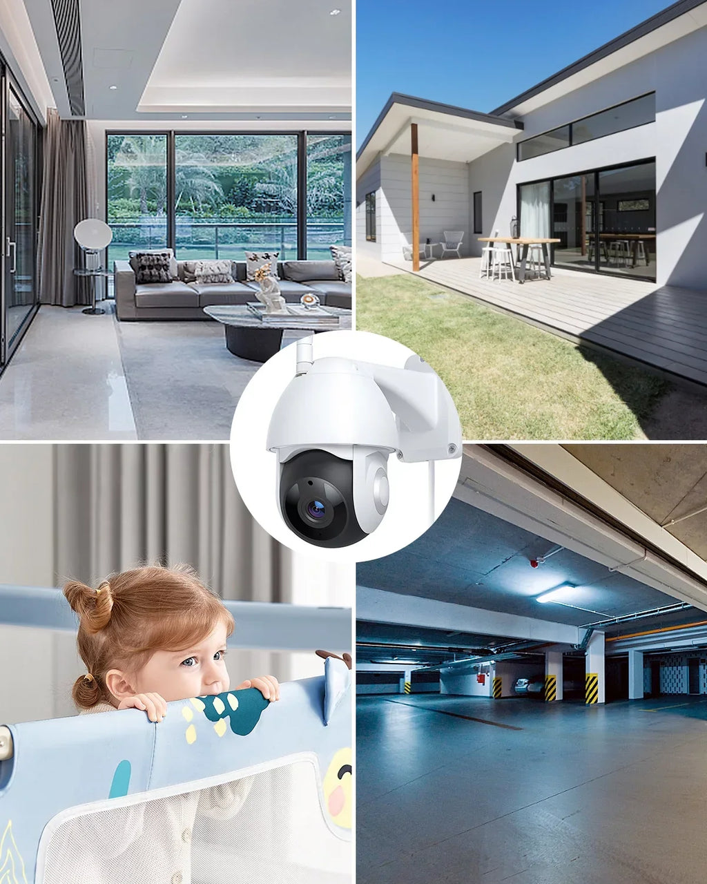 Victure FC920B Outdoo Floodlight Surveillance Cameras,IP55 Waterproof,Motion-Activated,Wifi Connection for Outdoor/Courtyard/Farm