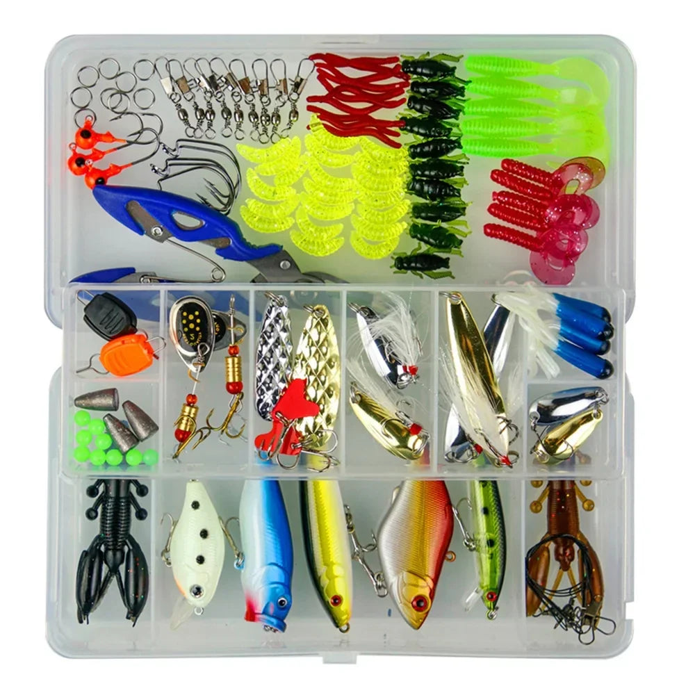 BE-TOOL Fishing Lures Accessories Set Fishing Bait Set Fishing Tackle Kits Suitable for Rivers and Seas