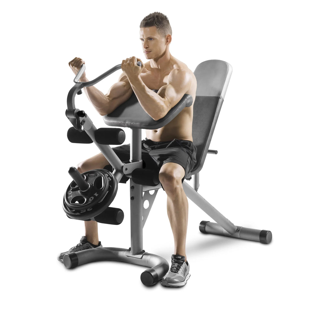 Weider XRS 20 Adjustable Olympic Bench with Removable Preacher Pad, 610 Lb. Weight Limit