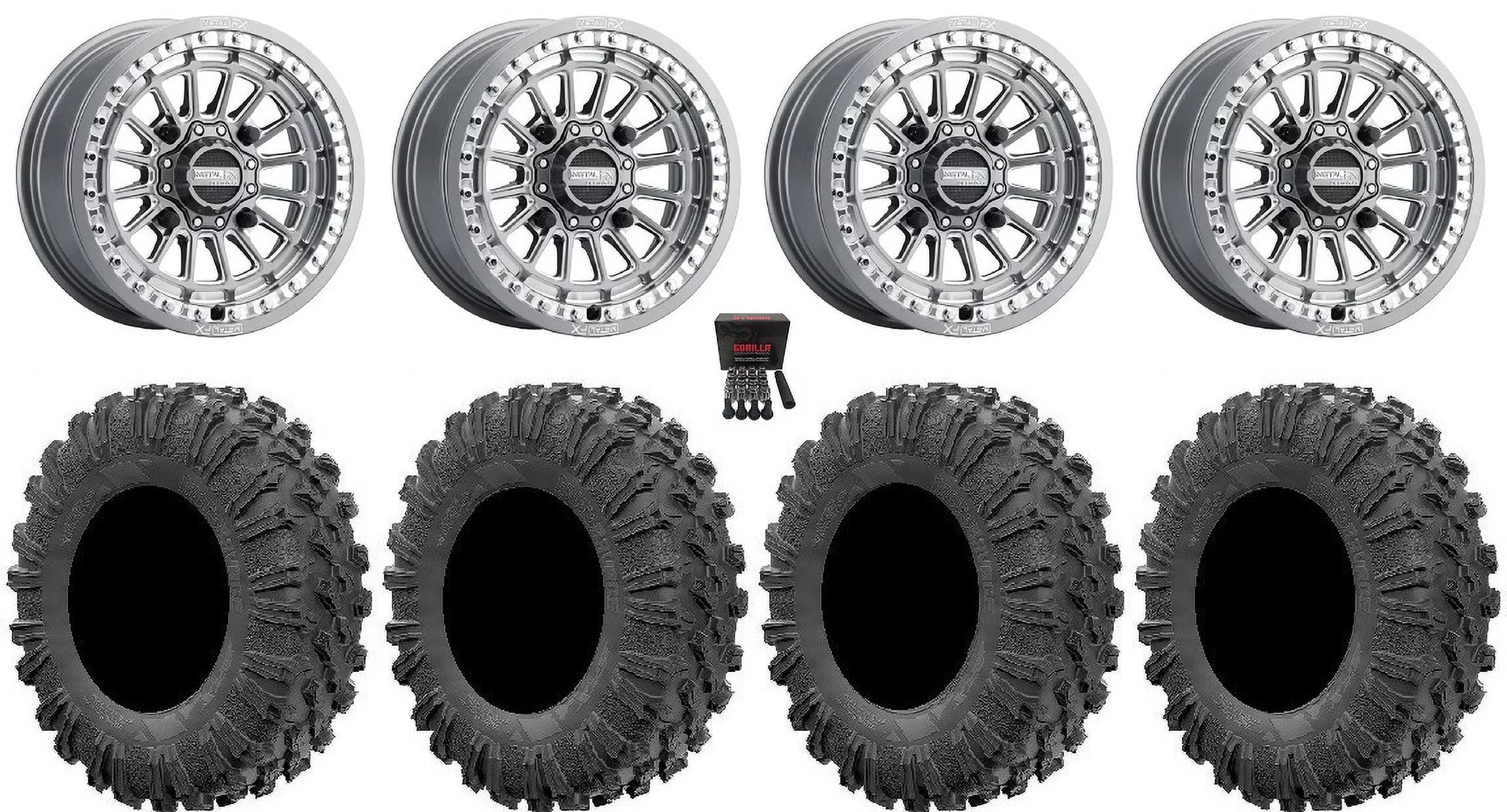 MetalFX Delta Bdlk CC 15" Wheels Gm 32" MotoRavage Tires Polaris RZR XP 1000 / PRO XP / Ranger XP 900/1000