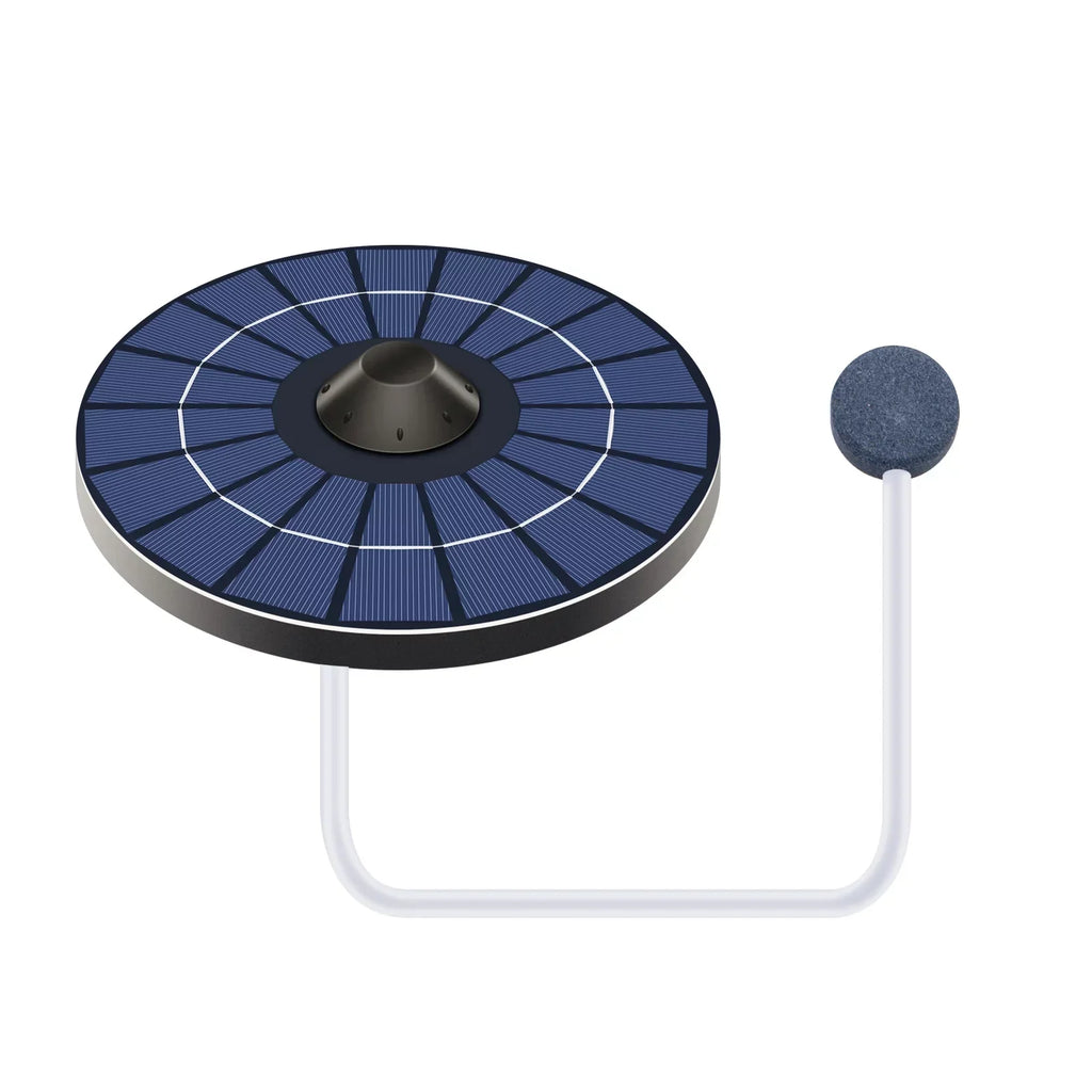 Mixfeer Solar Pond Aerator Oxygen Pump With Air Hose and Bubble Stone Water Pond Aerator Fish Oxygenator for Birdbath Fountain Small Pond Water Circulation