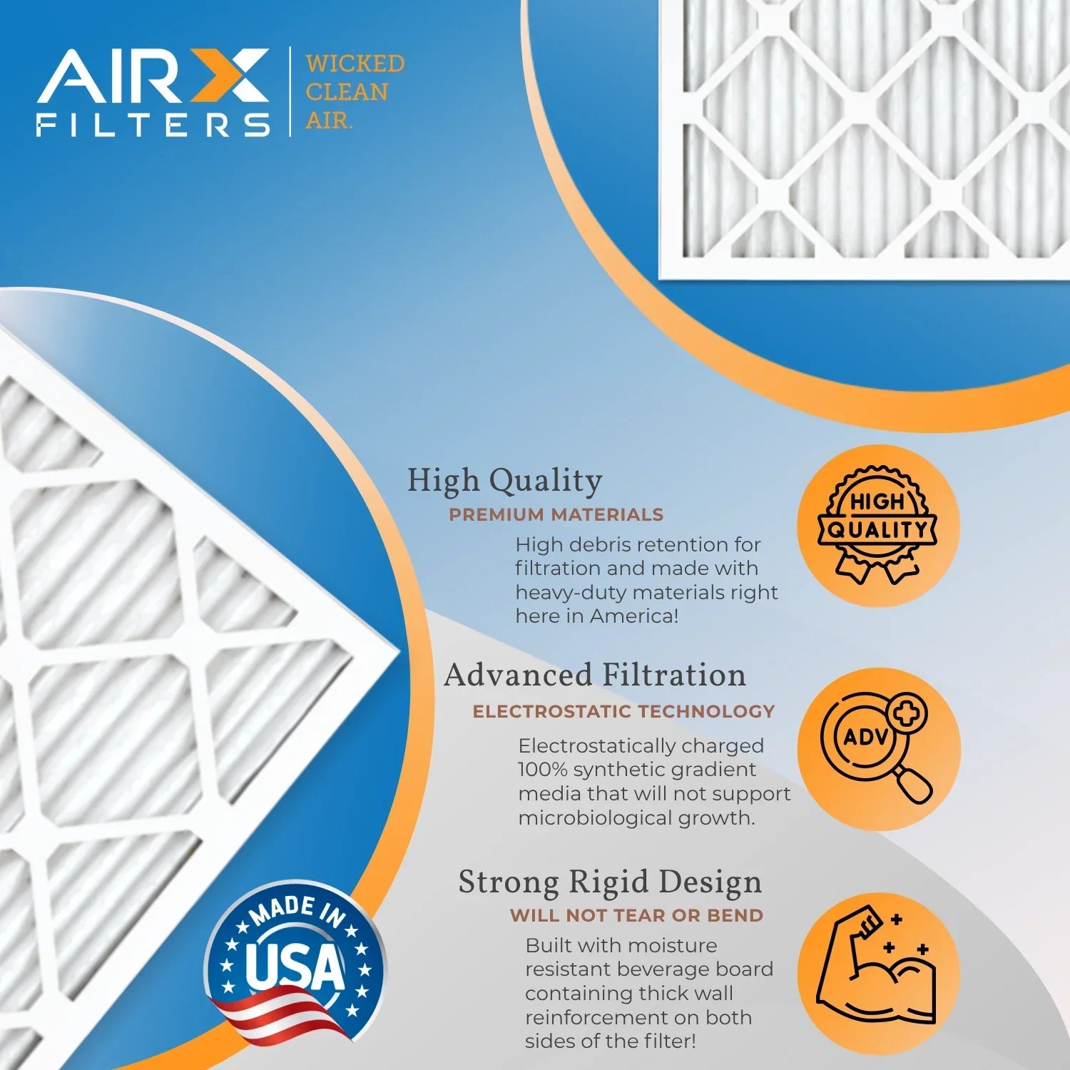 15x20x1 Air Filter MERV 8 Comparable to MPR 700 & FPR 5 Compatible with Lennox 91X24 Filter 6 Pack MERV 8 Comparable to MPR 700 & FPR 5 by AIRX FILTERS WICKED CLEAN AIR.