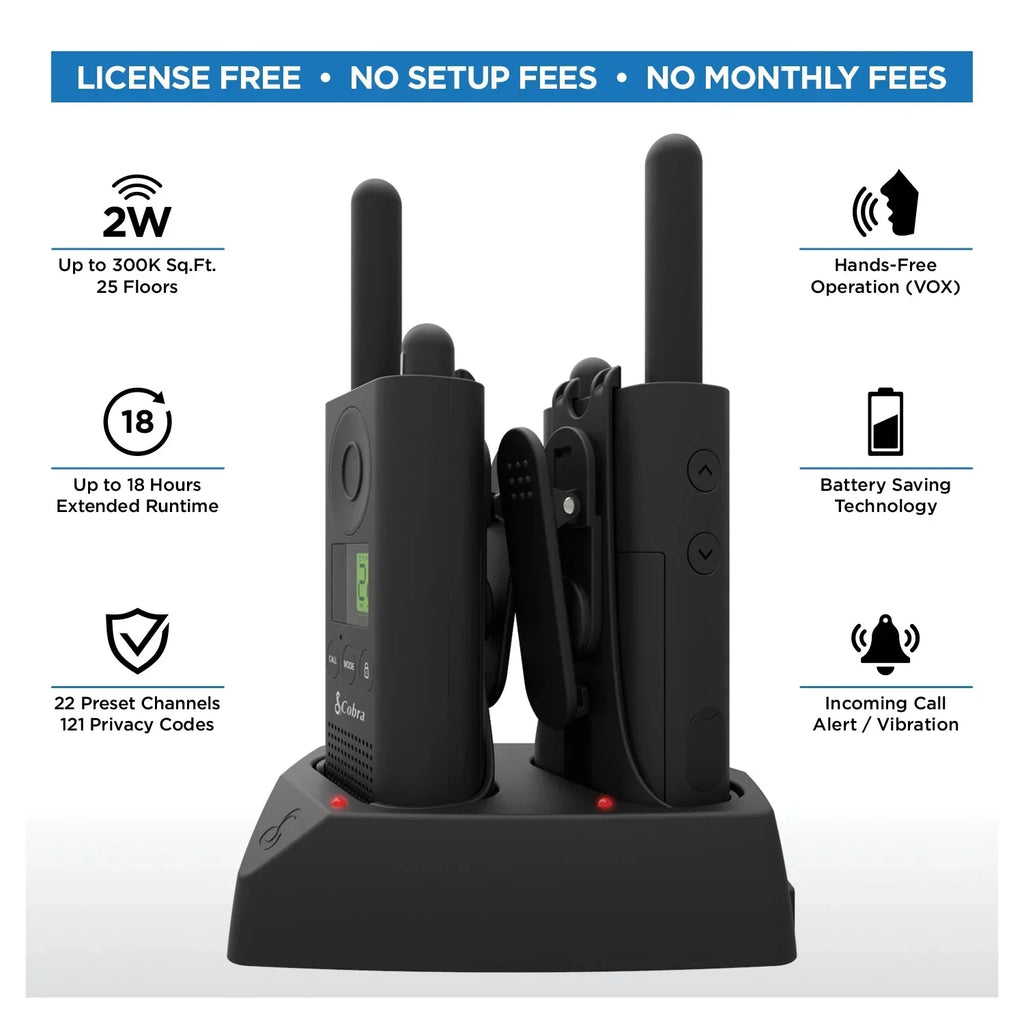 Cobra® MicroTALK CBA-PX880 Two-Way Radios, Black, Pack Of 2 Radios